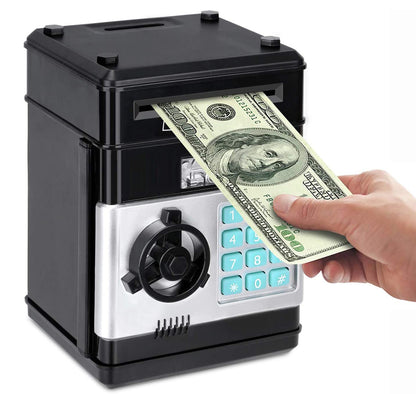 Secure Digital Kids ATM Piggy Bank Safe Money Saving Box with Electronic Lock