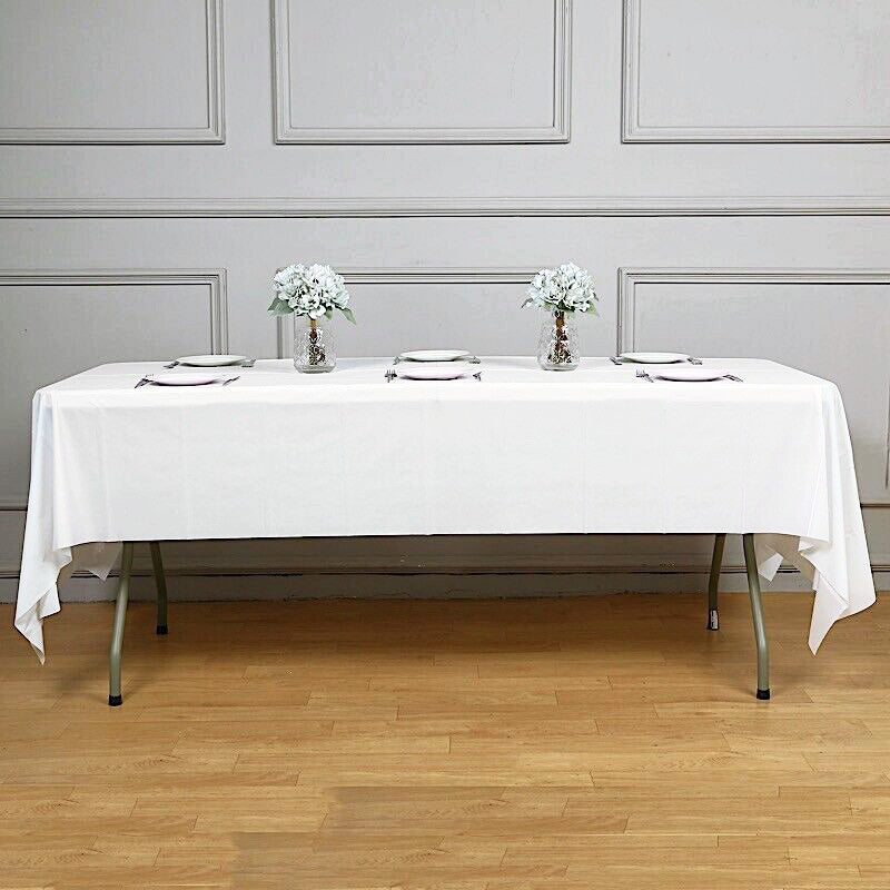 Large Rectangle Party Tablecloth Perfect for Events and Gatherings White