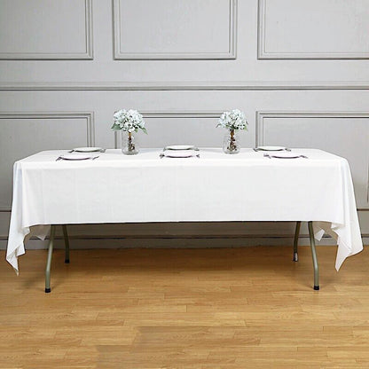 Large Rectangle Party Tablecloth Perfect for Events and Gatherings White