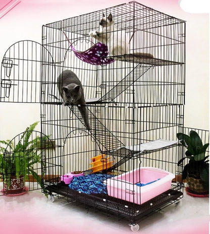 XL Large 4 Tier Cat Bird Cage Playpen Exercise Crate for Pets