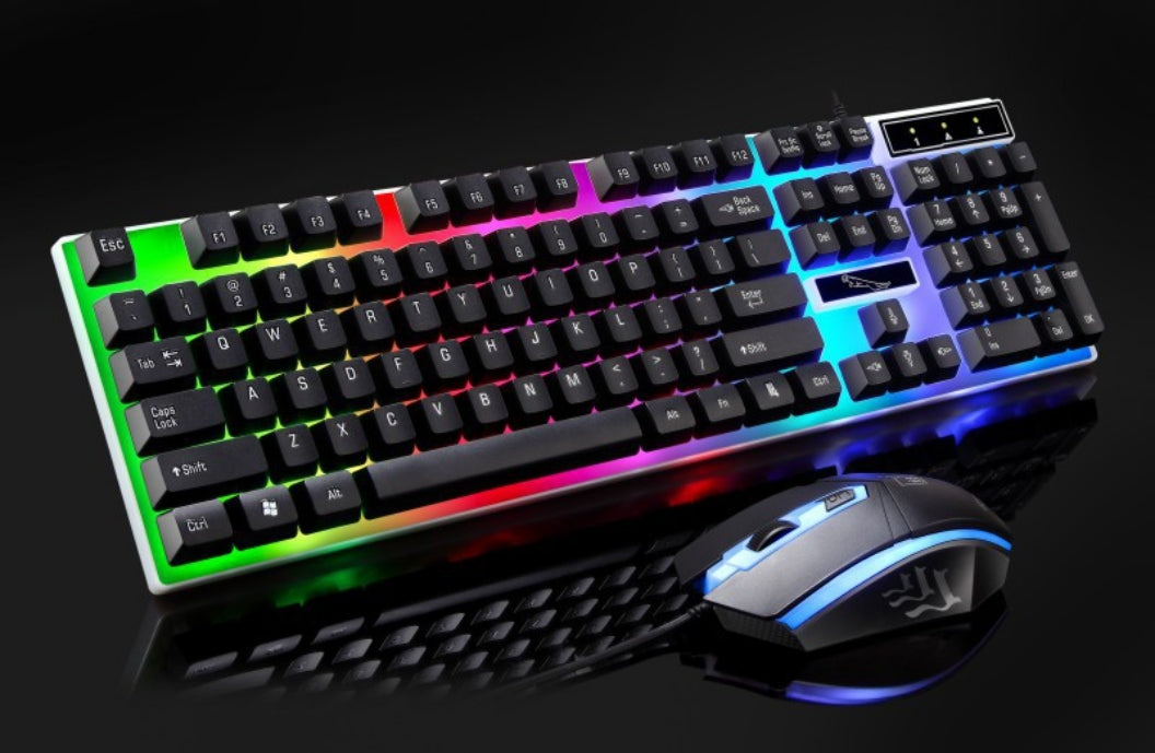 RGB Wired Gaming Keyboard and Mouse Combo Set Black Backlit