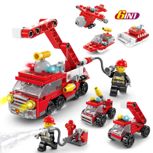 City Fire Truck Building Blocks Toy Set 142 Compatible Bricks Kit