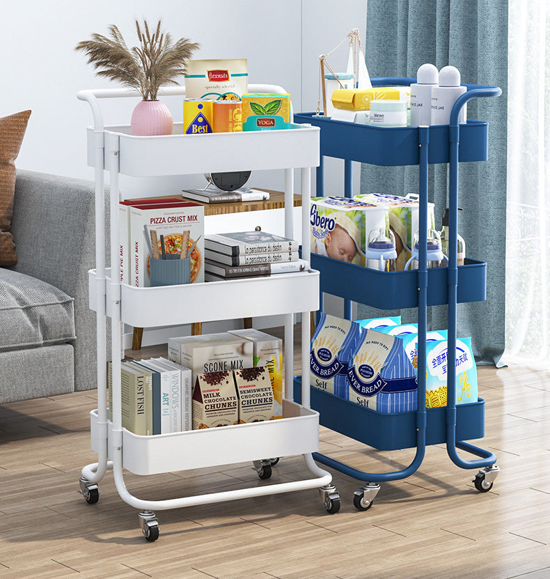 3-Tier Rolling Storage Utility Cart Shelf Organizer Trolley for Home and Office