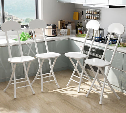 Elegant Wood and Steel Folding Chair White