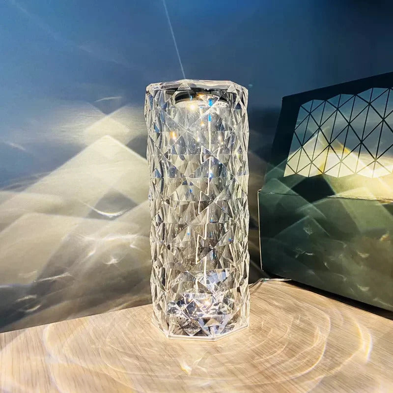 Rose Diamond Crystal LED Touch Sensor Night Light for Bedroom Decor