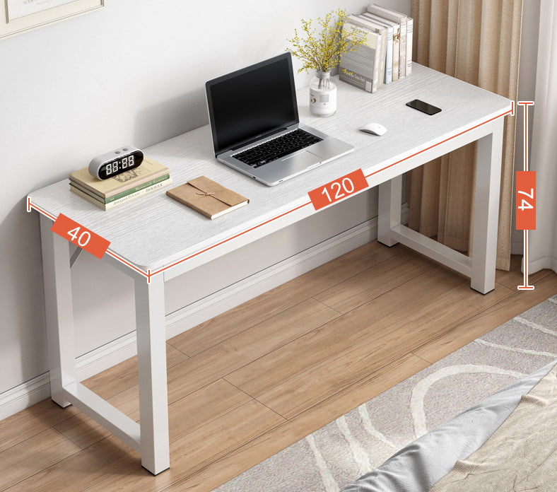 Narrow Wood Metal Console Table Modern White Desk