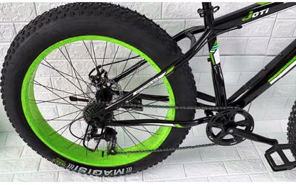 Premium Heavy Duty Fat Tire Mountain Bike for All Terrains Green Black