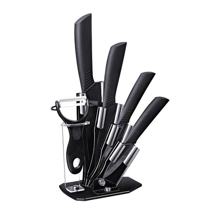 Ultra Sharp 6 Piece Ceramic Knife Set for Precision Cutting Black