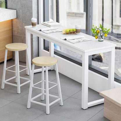 Narrow Wood Metal Console Table Modern White Desk