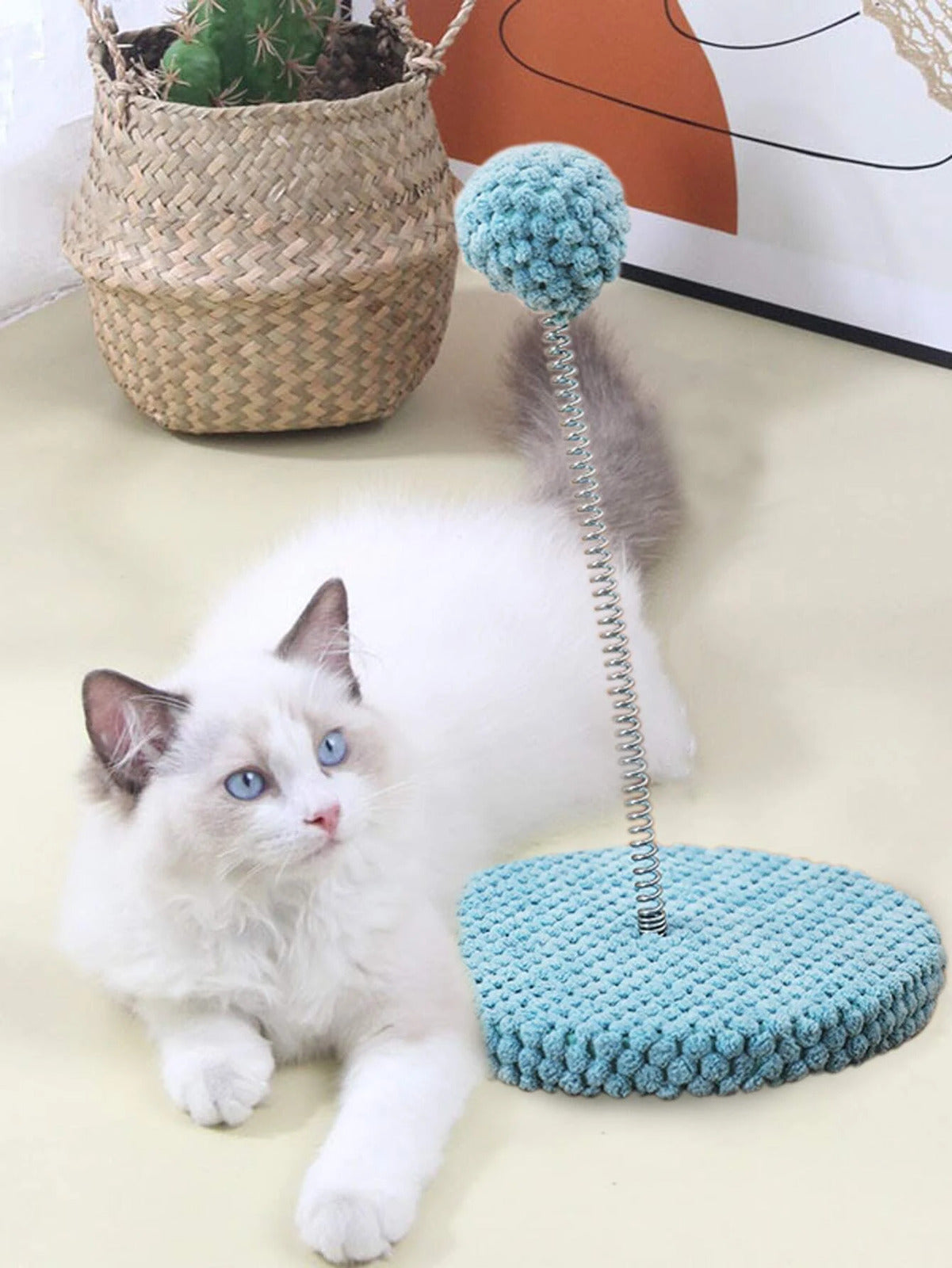 Interactive Cat Scratching Toy with Spring Teaser