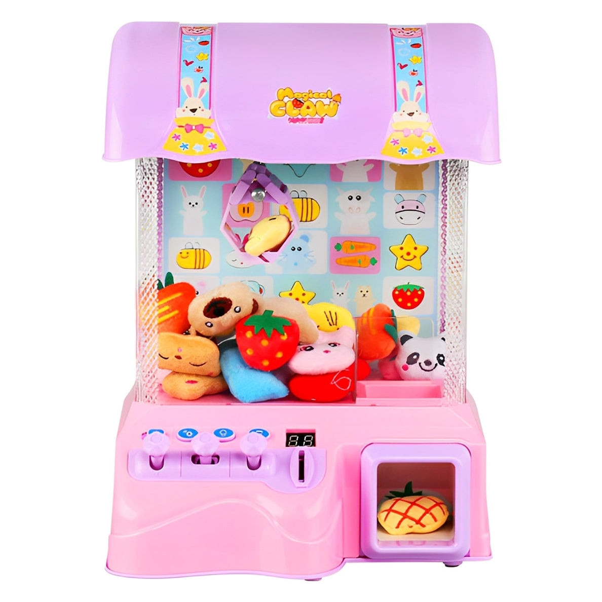 Deluxe Toy Claw Machine Arcade Game for Kids Pink