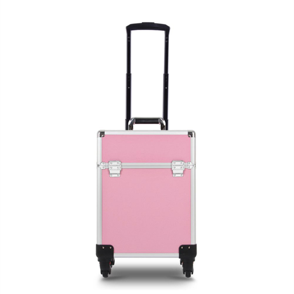 Professional Beauty Makeup Travel Organizer Suitcase for Cosmetics Pink