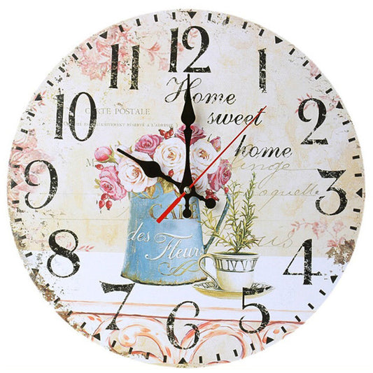 30cm Vintage Sweet Home Decor Wall Clock Retro Style