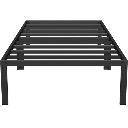 Single Size Heavy Duty Metal Platform Bed Frame Black Steel