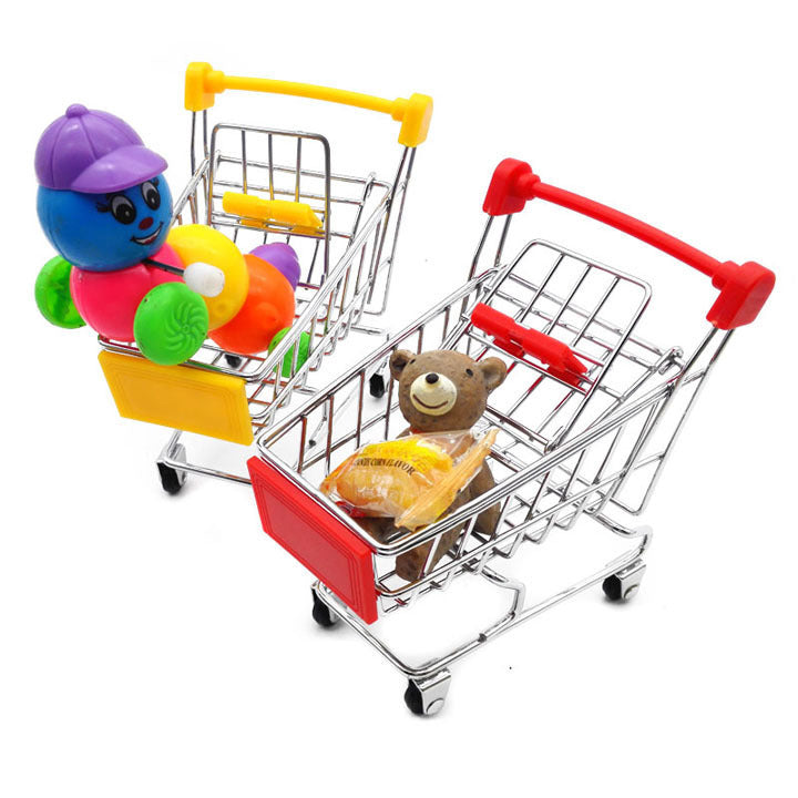 Mini Shopping Cart Toy for Kids Supermarket Trolley Green