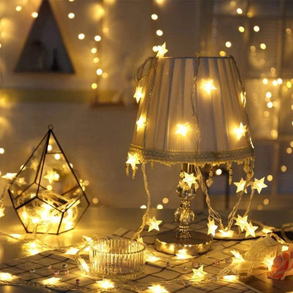 6m 40 LED Star String Lights for Home and Garden Decor