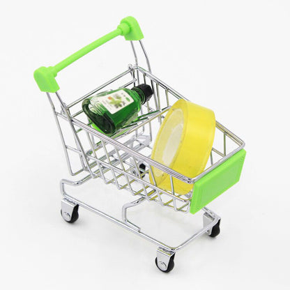 Mini Shopping Cart Toy for Kids Supermarket Trolley Green