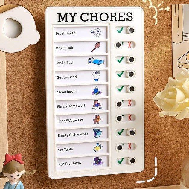 Reusable Chore Chart Checklist Memo Board Planner with Slider