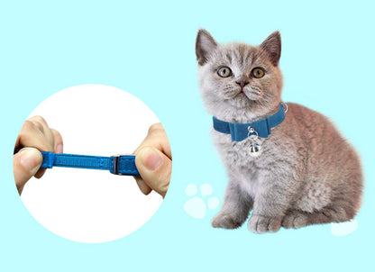 Adjustable Cute Kitten Bowtie Collar with Bell Blue