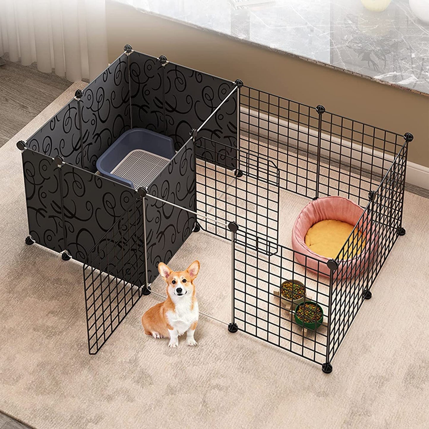 127cm Pet Playpen Dog Kennel Cage Exercise Enclosure