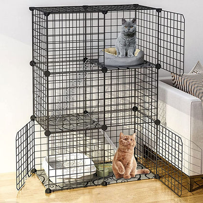 Large Pet Home Cat Cage Metal Wire Kennel Playpen Exercise Crate for Pets