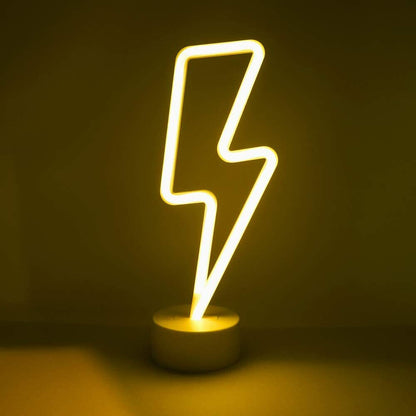 Neon Lightning Bolt LED Night Light Lamp for Bedroom Decor