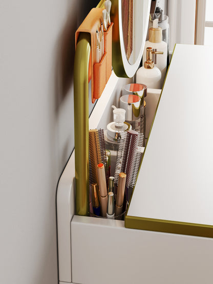 LED Vanity Table with Mirror and Storage Drawers for Makeup and Beauty