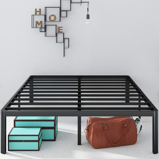 Double Size Heavy Duty Metal Platform Bed Frame Black Steel