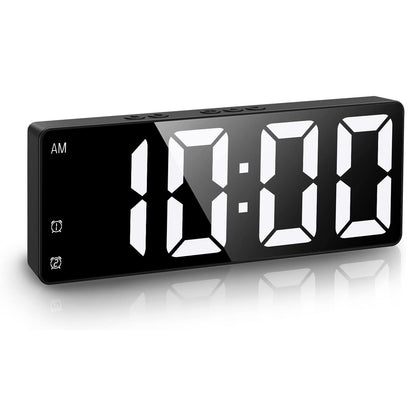 Sleek LED Digital Alarm Clock with Temperature Display and Mirror Finish