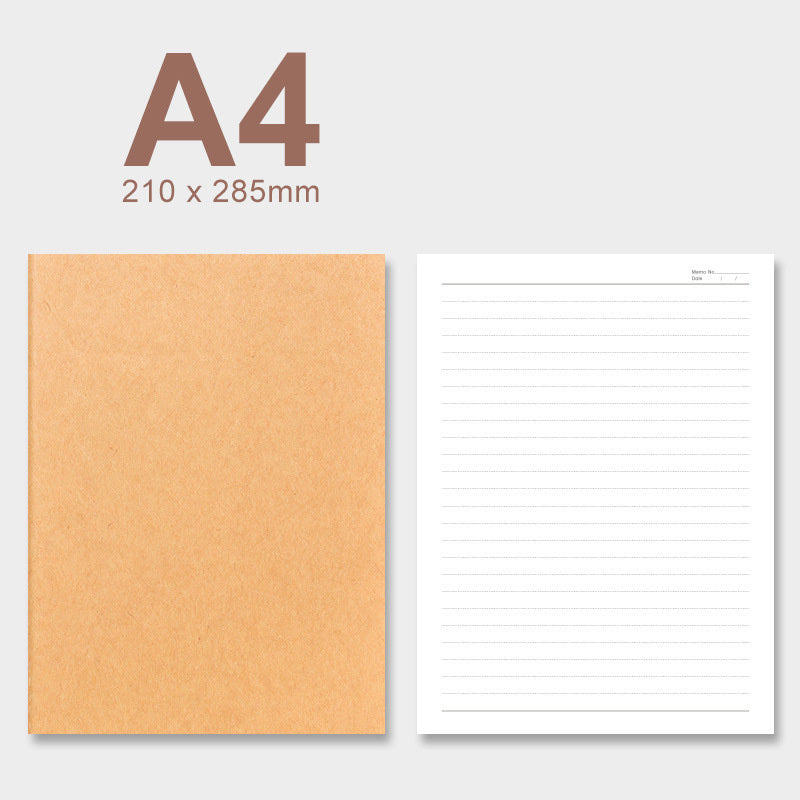 Pack of 3 A4 Kraft Paper Lined Notebooks for Writing and Journaling