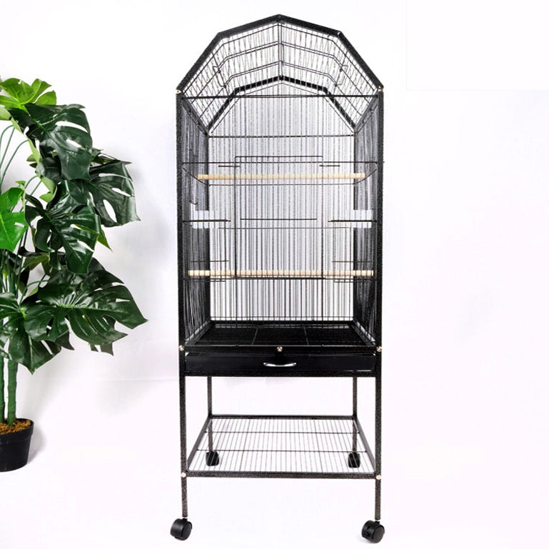 Large Metal Bird Flight Cage Aviary for Parrots Budgies with Perch Stand Wheels