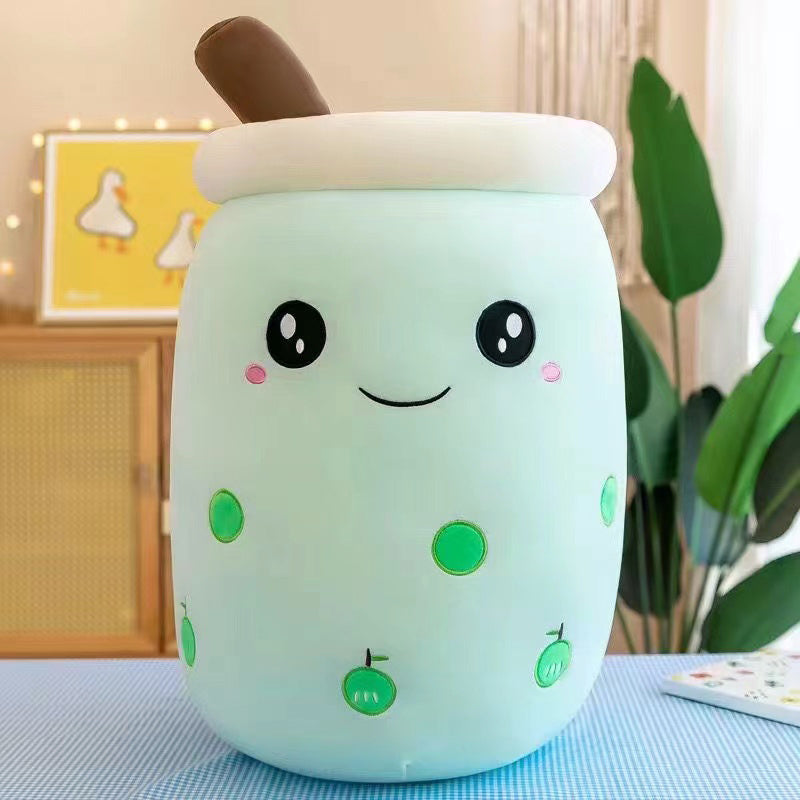 40cm Adorable Bubble Tea Plush Toy Boba Pillow Cushion Green