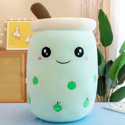 30cm Adorable Bubble Tea Boba Plush Pillow Cushion Green