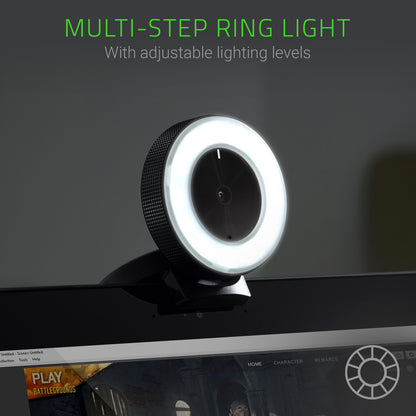 1080p Webcam with Adjustable Ring Light for Streaming and Video Calls