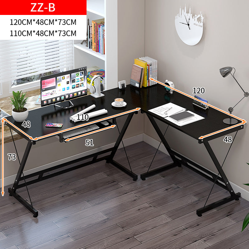 Large Double Workstation Corner Desk for Home Office Black