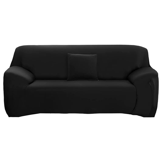 2-Seater Stretch Sofa Cover Set Lounge Couch Cushion Protector Black