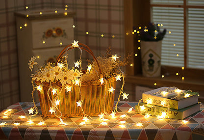 6m 40 LED Star String Lights for Home and Garden Decor