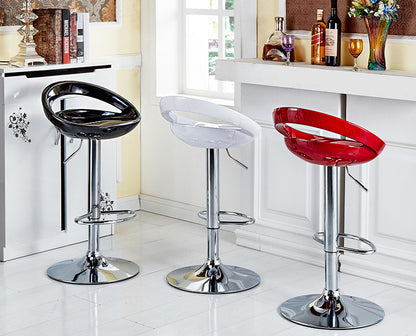 Set of 2 High Gloss Designer Bar Stools Modern White