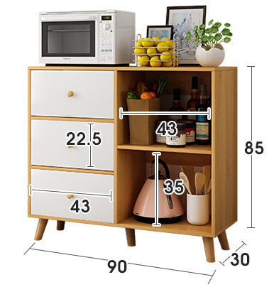 Spacious Storage Sideboard Cabinet with Drawers White