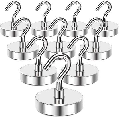 10 Pack Heavy Duty Magnetic Hooks Strong Hanging Magnets 16KG Capacity