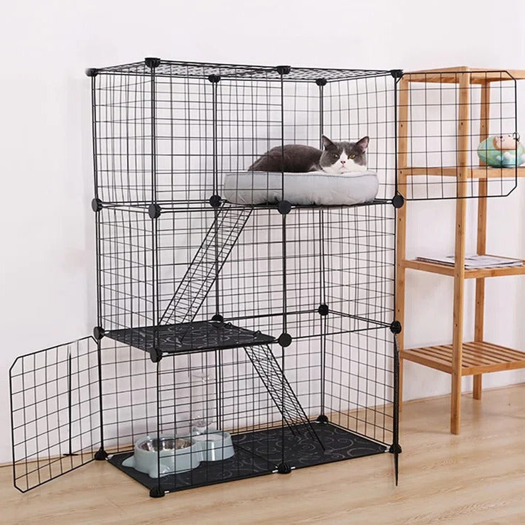 Large Pet Home Cat Cage Metal Wire Kennel Playpen Exercise Crate for Pets