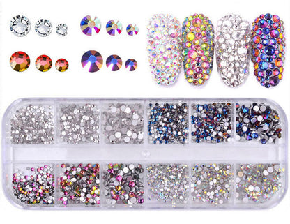 1440 Piece Rhinestones Crystal Nail Art Kit Sparkling Gems