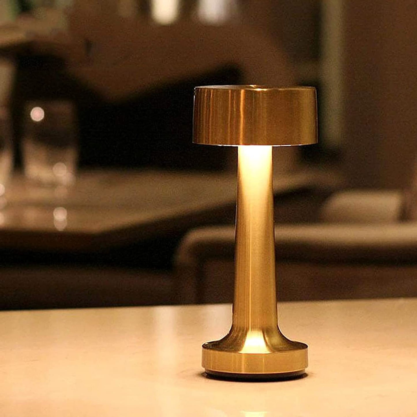 Cordless Touch Sensor LED Table Lamp Gold Night Light