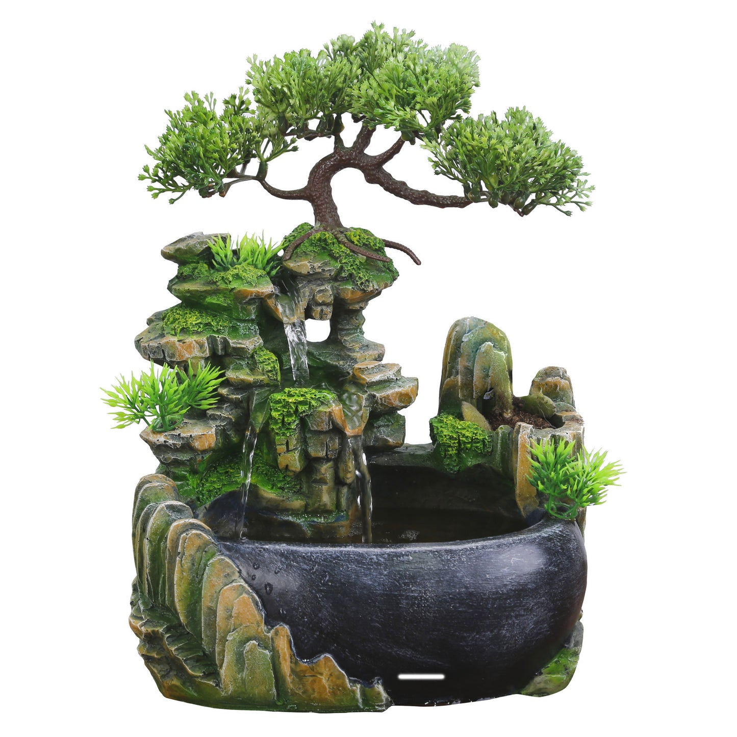 Zen Waterfall Fountain Bonsai Tree Indoor Water Feature Ornament