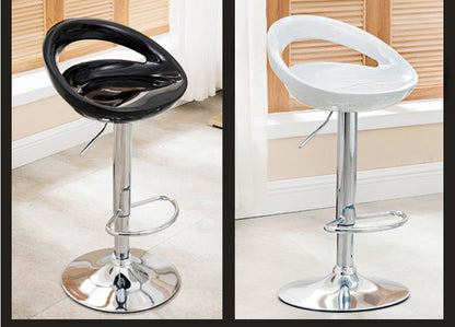 Set of 2 High Gloss Designer Bar Stools Modern White