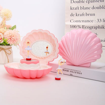 Dancing Ballerina Shell Music Box Jewellery Organiser Pink