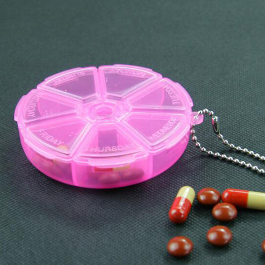 7 Day Pill Organizer Medication Storage Box Pink