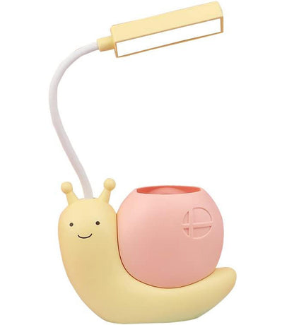 Adorable Snail LED Desk Lamp USB Rechargeable Night Light with Pen Holder