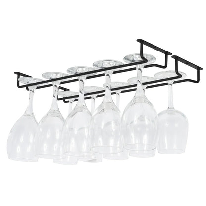 Wine Glass Hanger Rack Under Cabinet Stemware Storage Organizer for Kitchen Bar