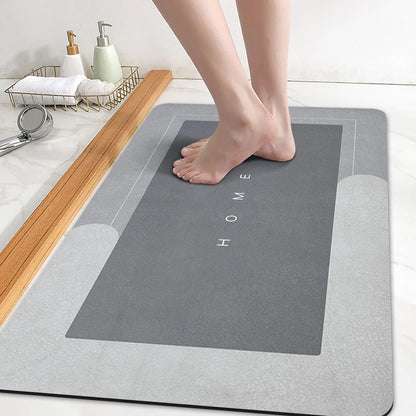 Super Absorbent Non-Slip Bath Mat for Bathroom Light Grey